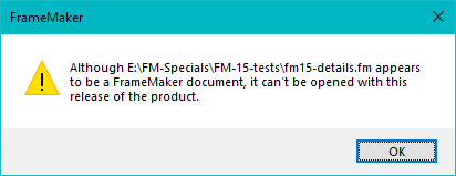 Opening a file for a newer FM version