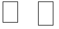 Two rectangles with the classic proportion and the ISO proportion