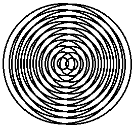 Concentric circles superimposed